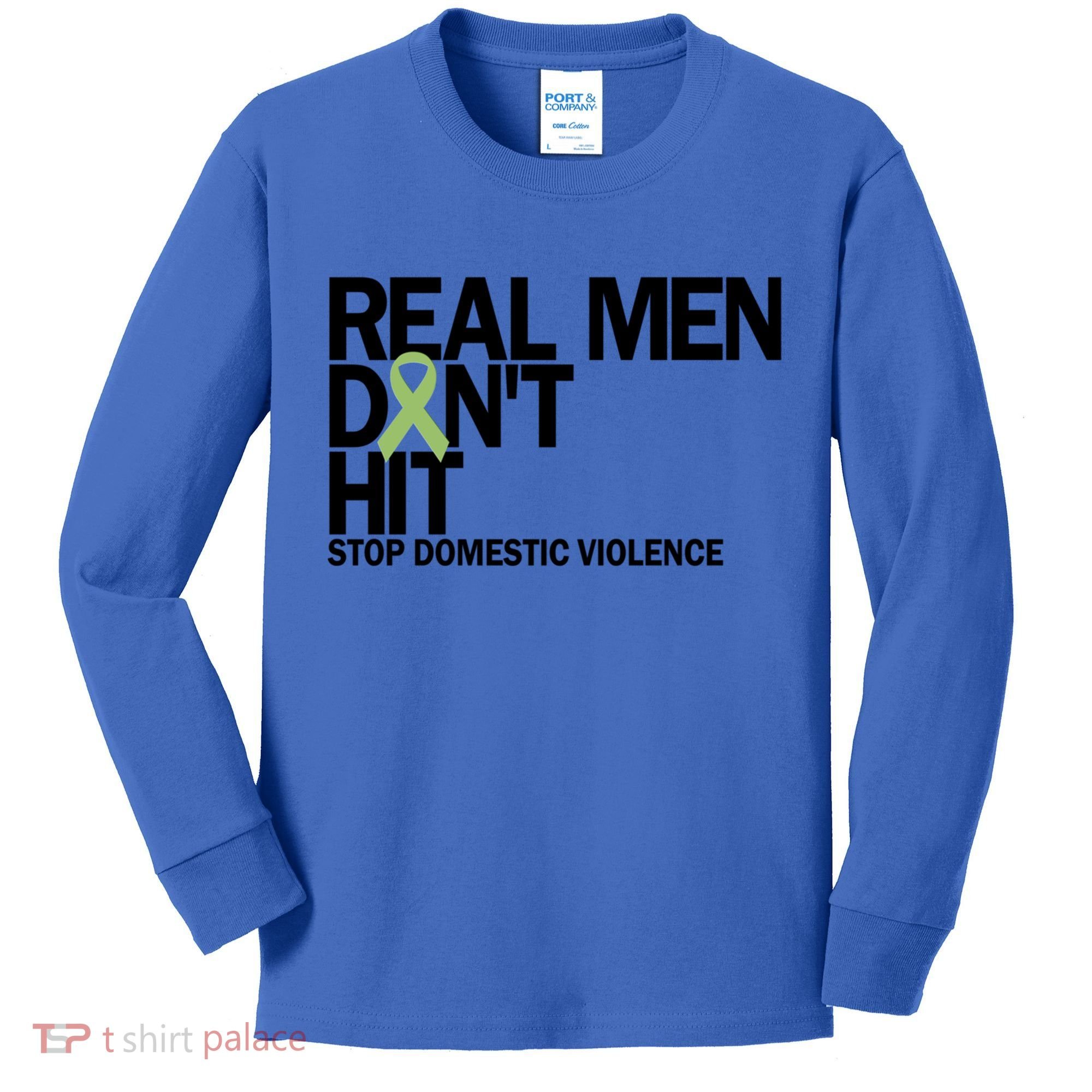 Real Don't Hit Stop Domestic Violence Awareness Cool Gift Kids Long Sleeve Shirt