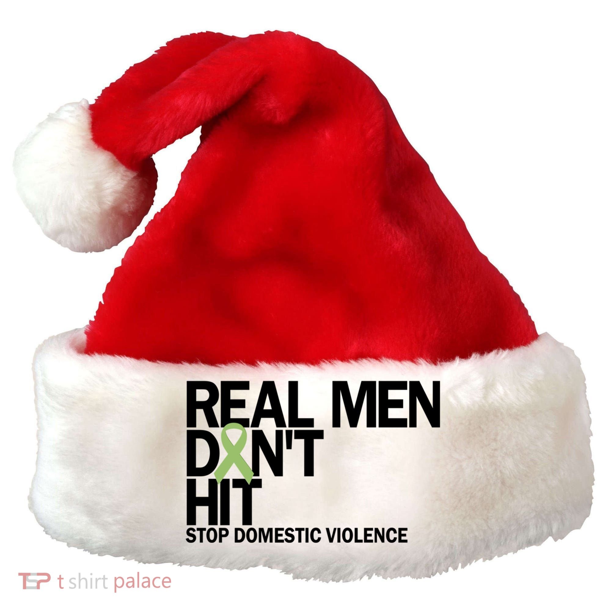 Real Don't Hit Stop Domestic Violence Awareness Cool Gift Santa Hat