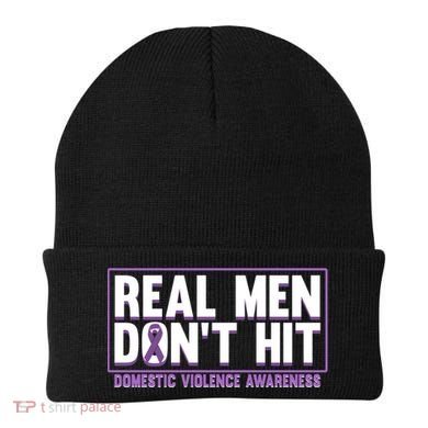 Real DonT Hit Domestic Violence Awareness Month Graphic Gift Beanie