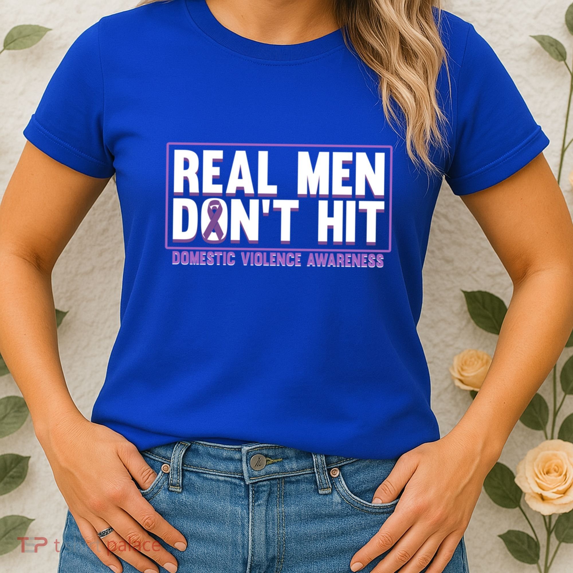 Real DonT Hit Domestic Violence Awareness Month Graphic Gift Women's T-Shirt