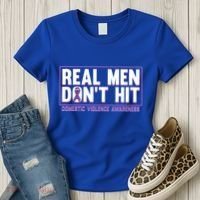 Real DonT Hit Domestic Violence Awareness Month Graphic Gift Women's T-Shirt thumb 3