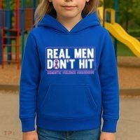 Real DonT Hit Domestic Violence Awareness Month Graphic Gift Kids Hoodie thumb 3