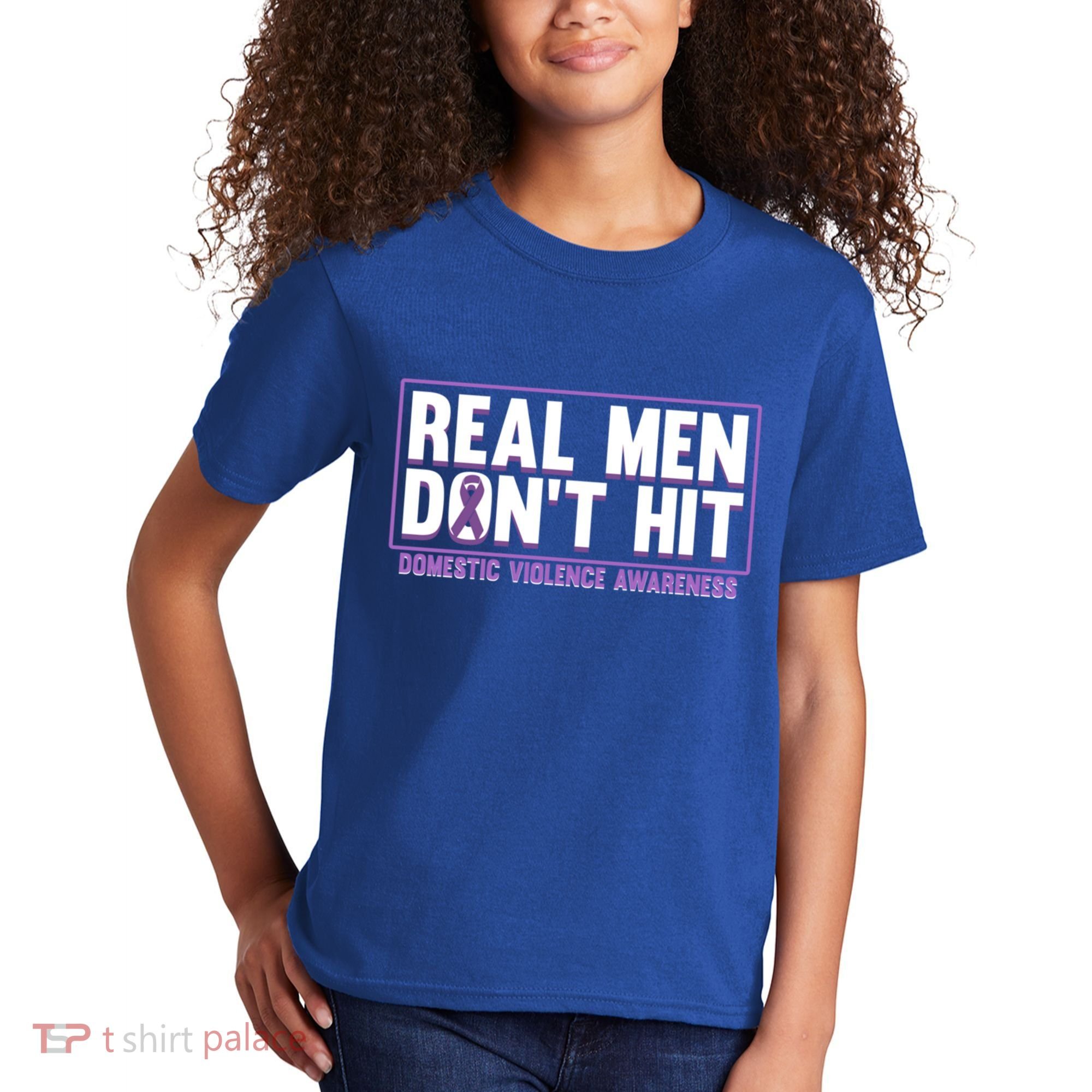 Real DonT Hit Domestic Violence Awareness Month Graphic Gift Kids T-Shirt