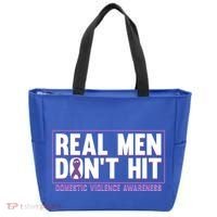 Real DonT Hit Domestic Violence Awareness Month Graphic Gift Tote Bag thumb 0