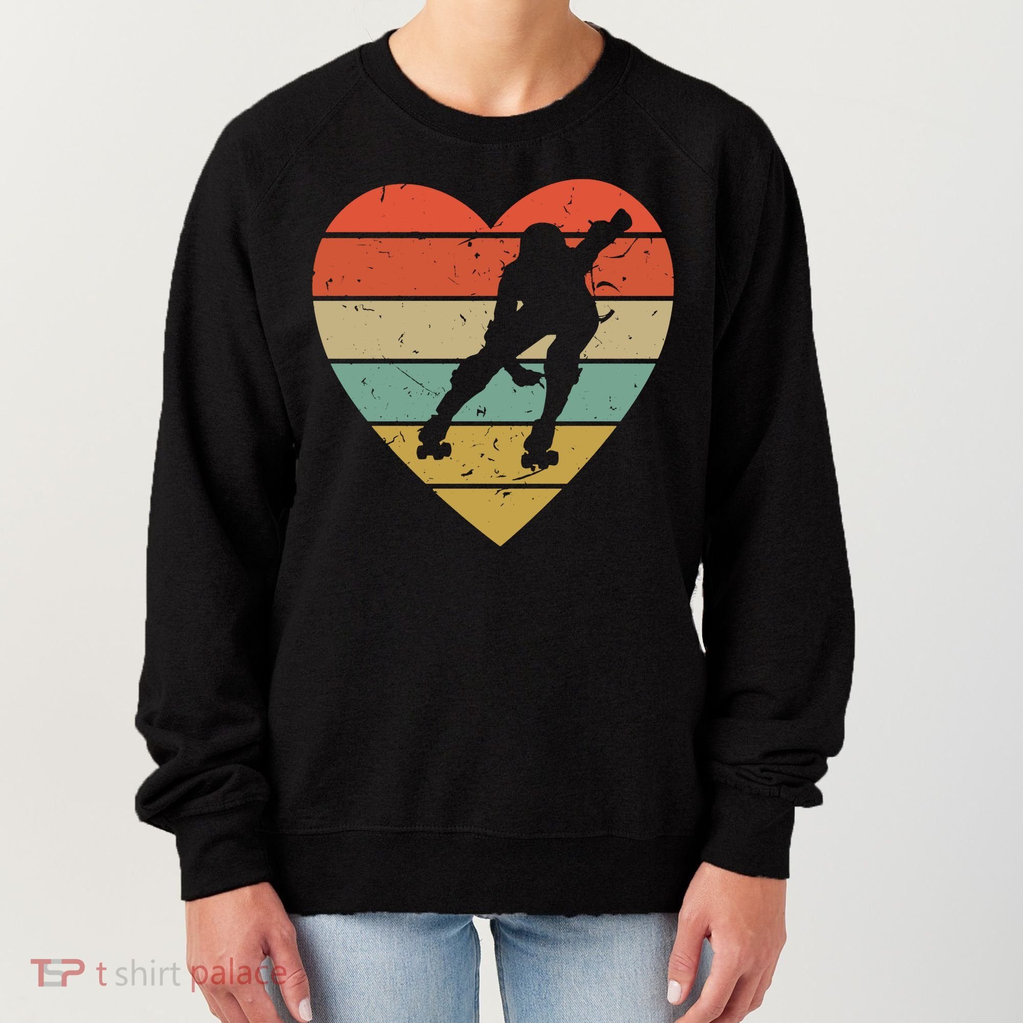 Roller Derby Heart Retro Skater Player Women's Sweatshirt
