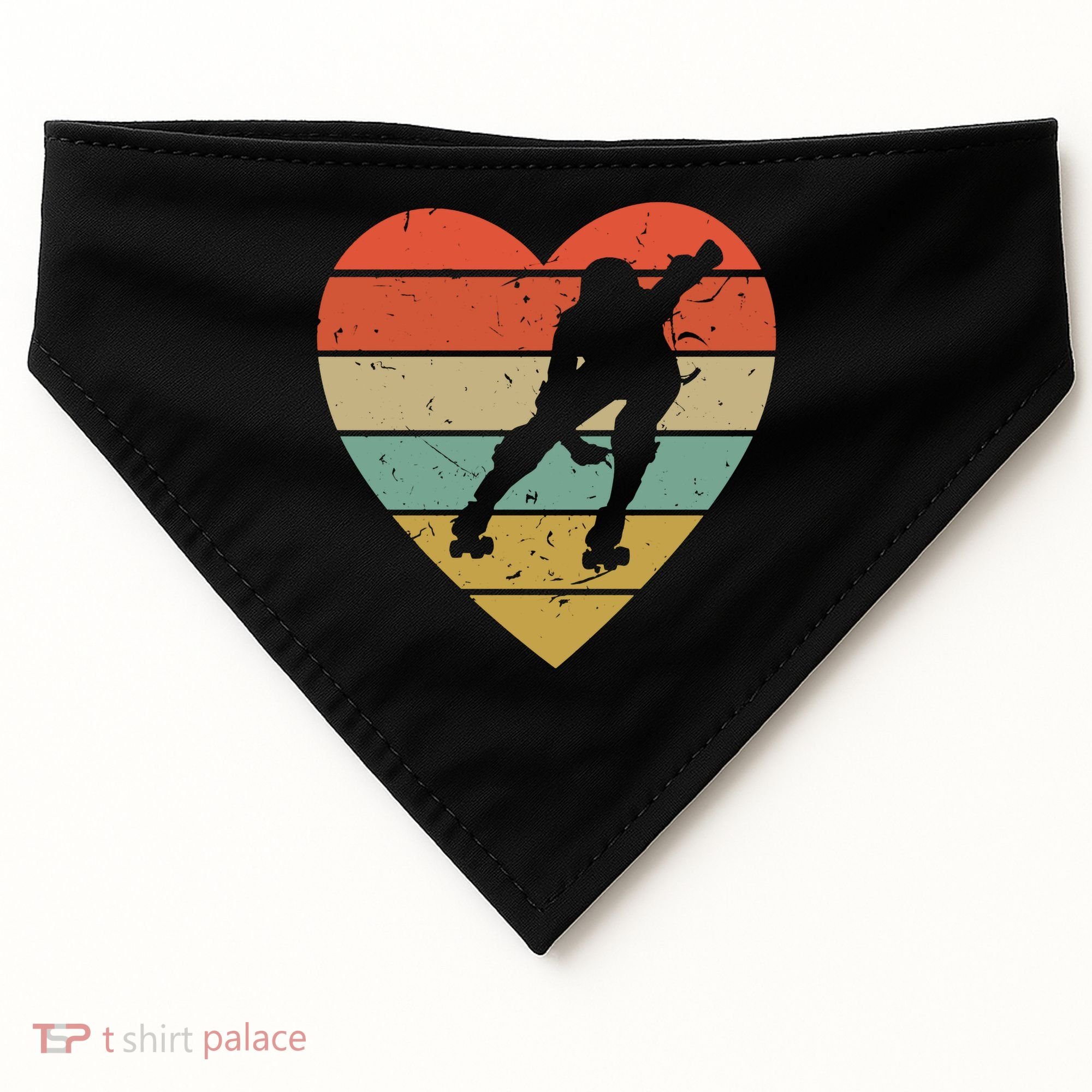Roller Derby Heart Retro Skater Player USA-Made Doggie Bandana