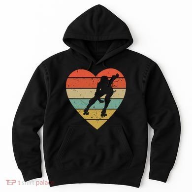 Roller Derby Heart Retro Skater Player Hoodie