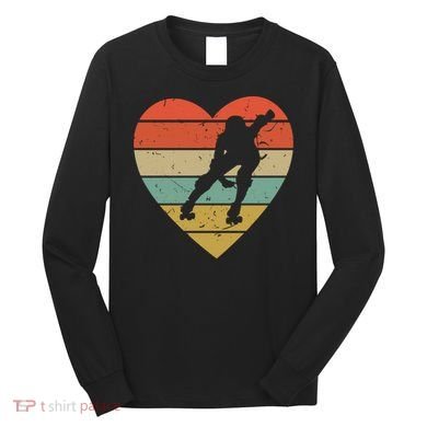 Roller Derby Heart Retro Skater Player Long Sleeve Shirt