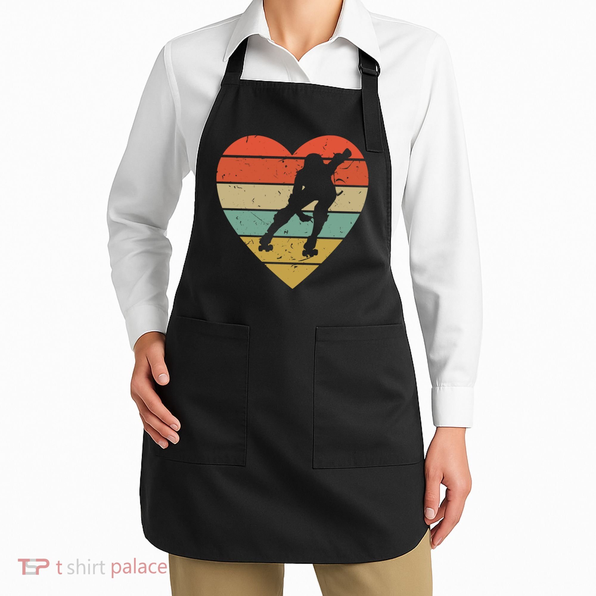 Roller Derby Heart Retro Skater Player Apron