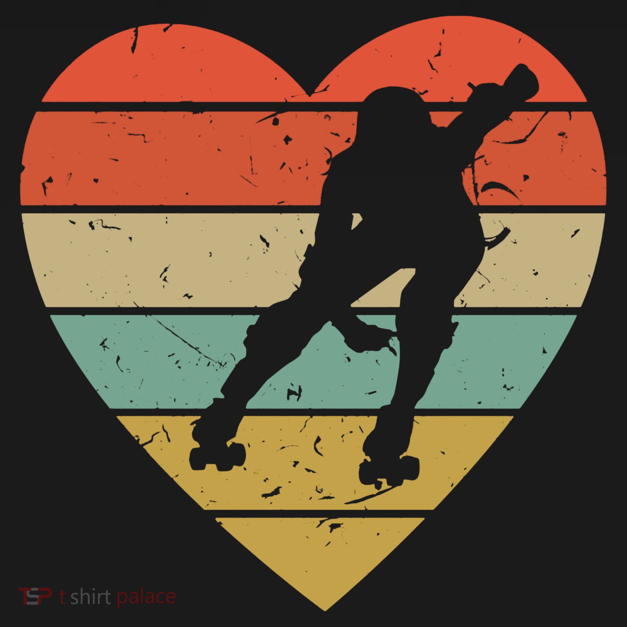 Roller Derby Heart Retro Skater Player Sweatshirt