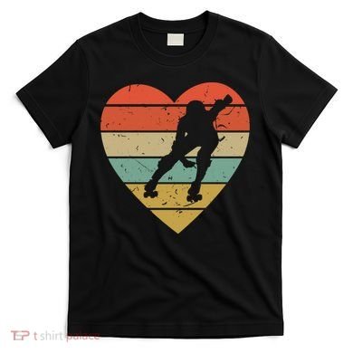 Roller Derby Heart Retro Skater Player T-Shirt