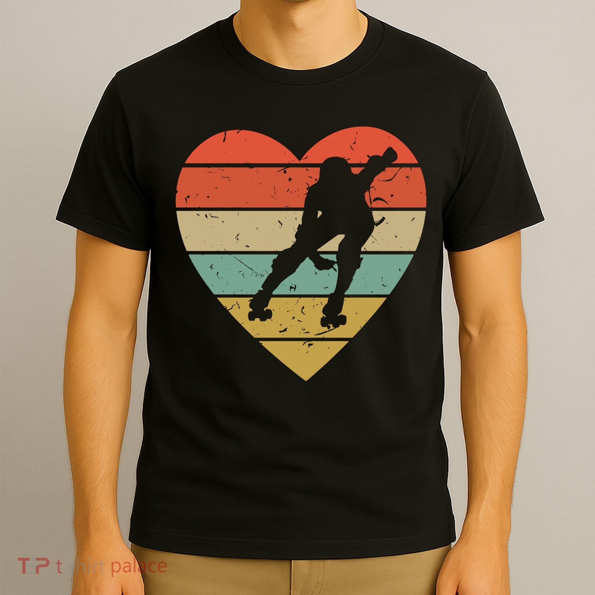Roller Derby Heart Retro Skater Player T-Shirt