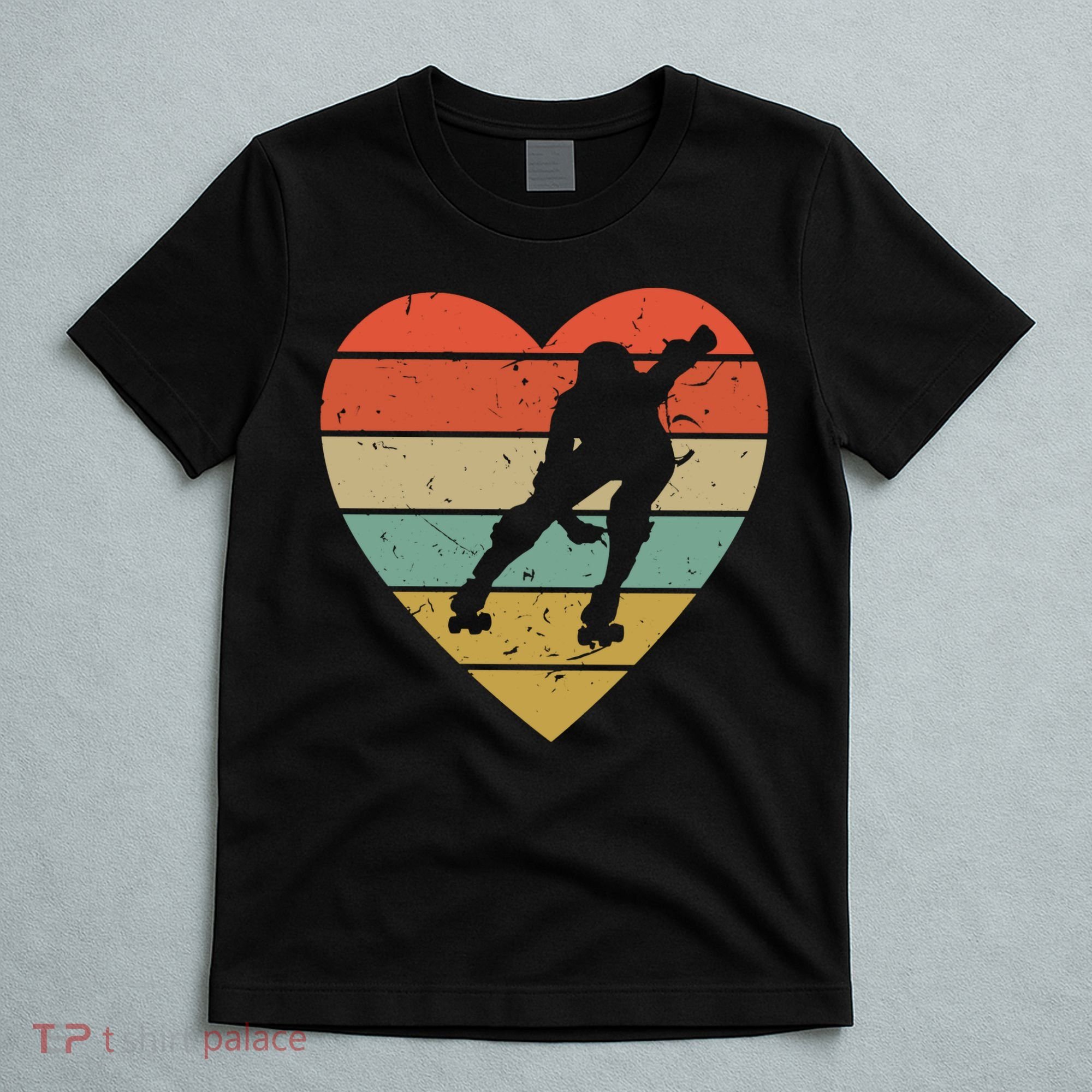 Roller Derby Heart Retro Skater Player T-Shirt