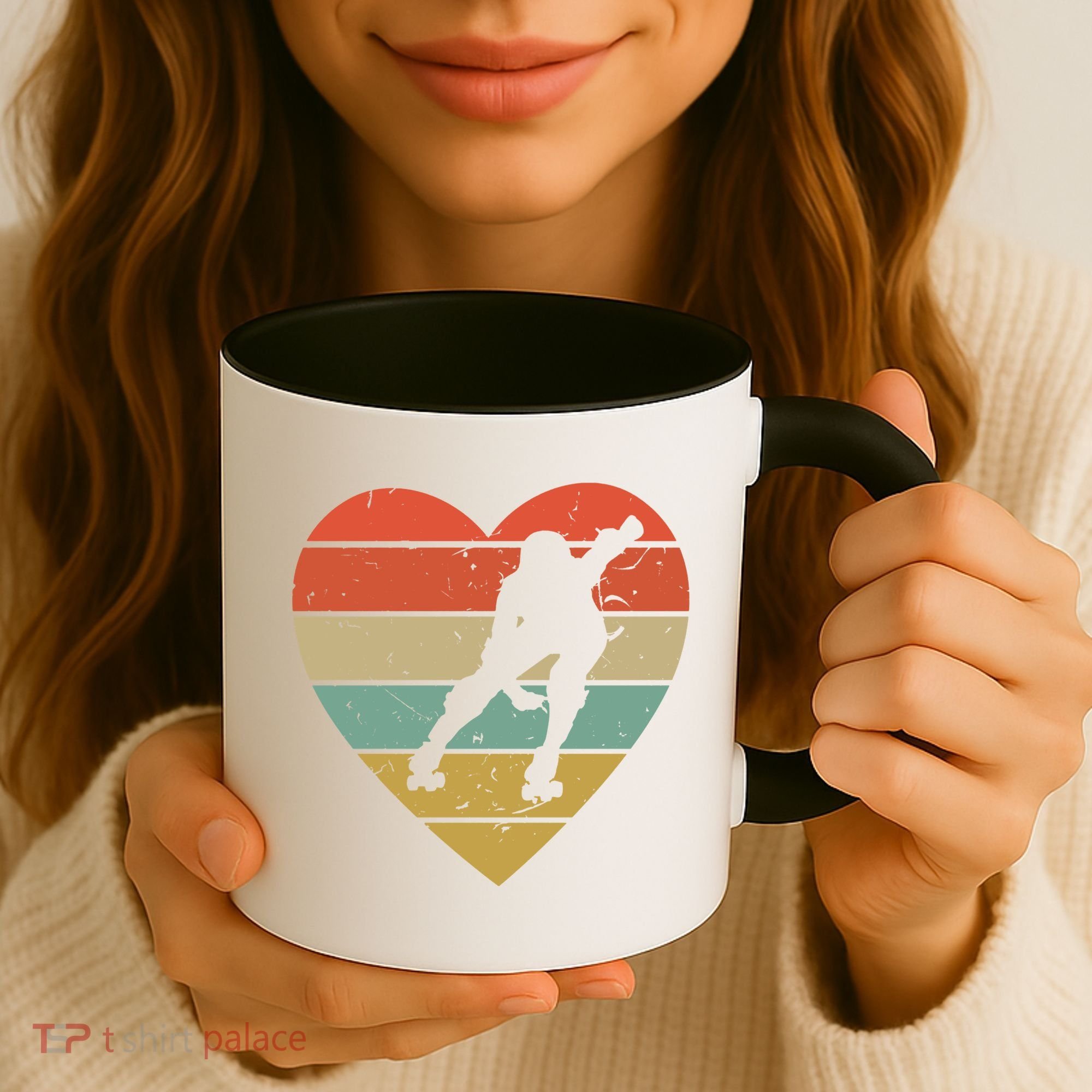 Roller Derby Heart Retro Skater Player Coffee Mug