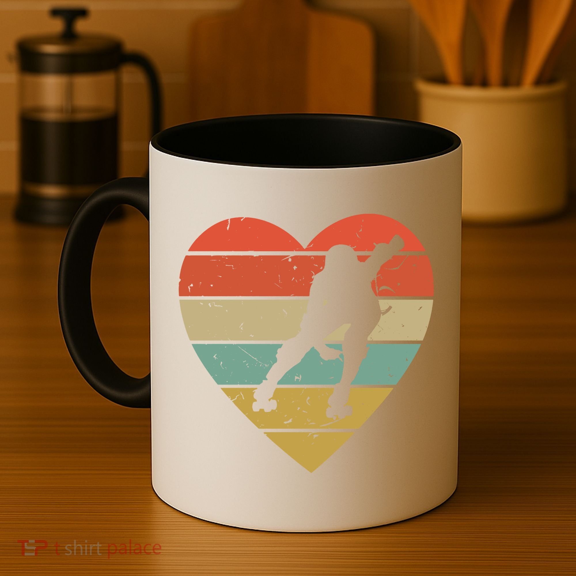 Roller Derby Heart Retro Skater Player Coffee Mug