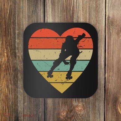 Roller Derby Heart Retro Skater Player Coaster