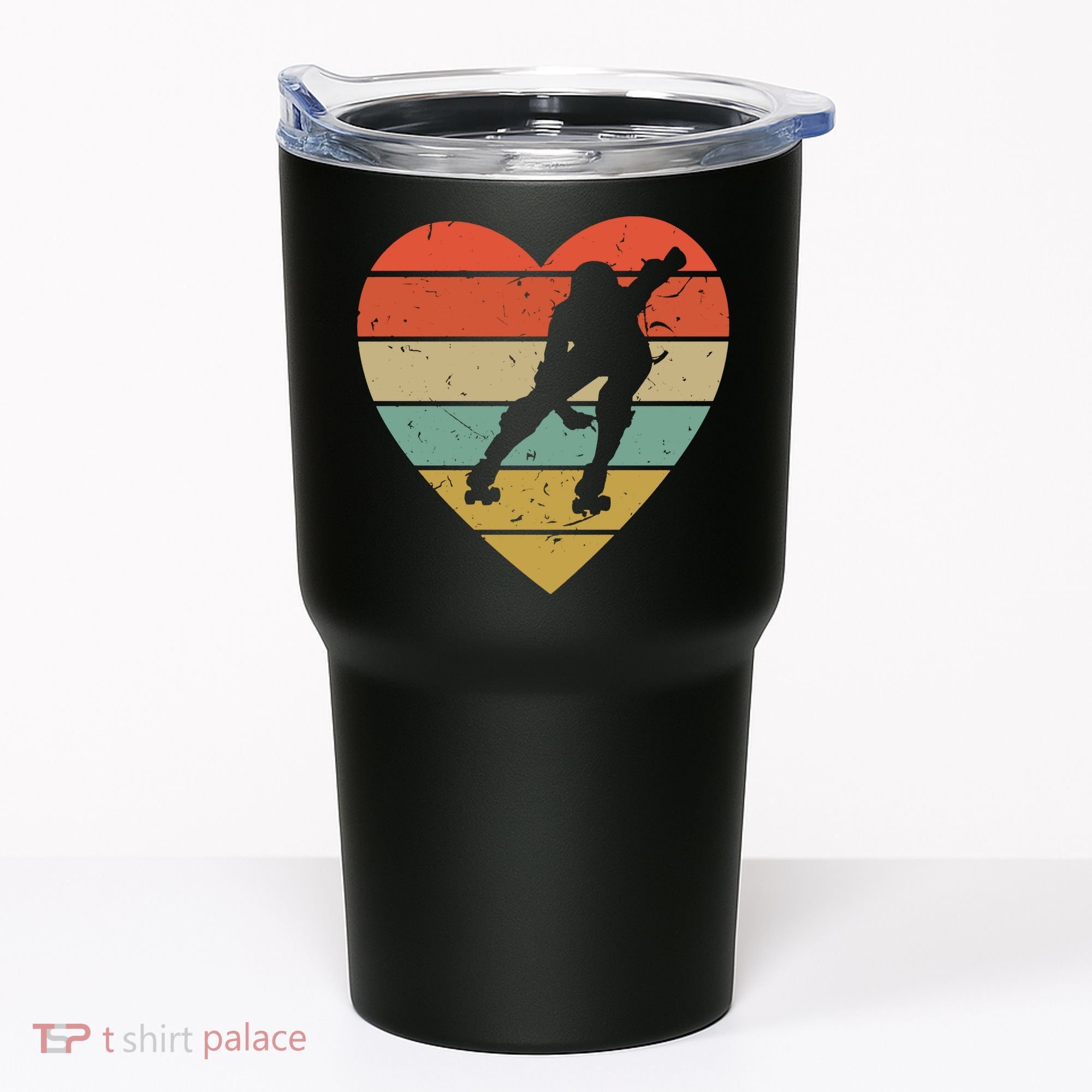 Roller Derby Heart Retro Skater Player Tumbler
