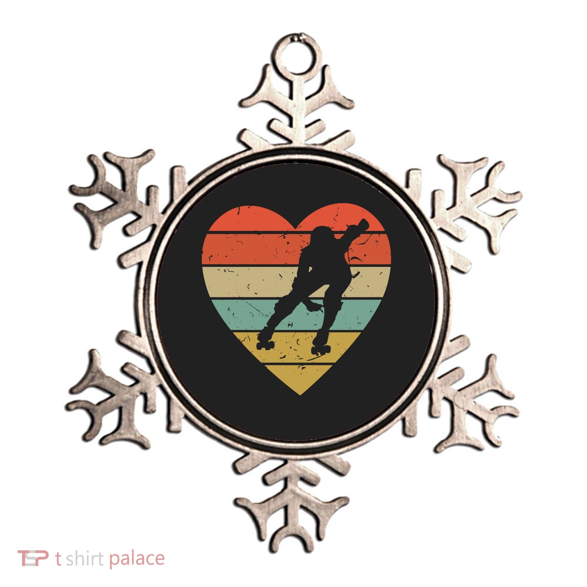 Roller Derby Heart Retro Skater Player Ornament