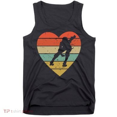 Roller Derby Heart Retro Skater Player Tank Top