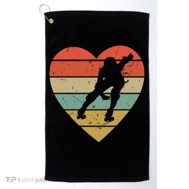 Roller Derby Heart Retro Skater Player Golf Towel