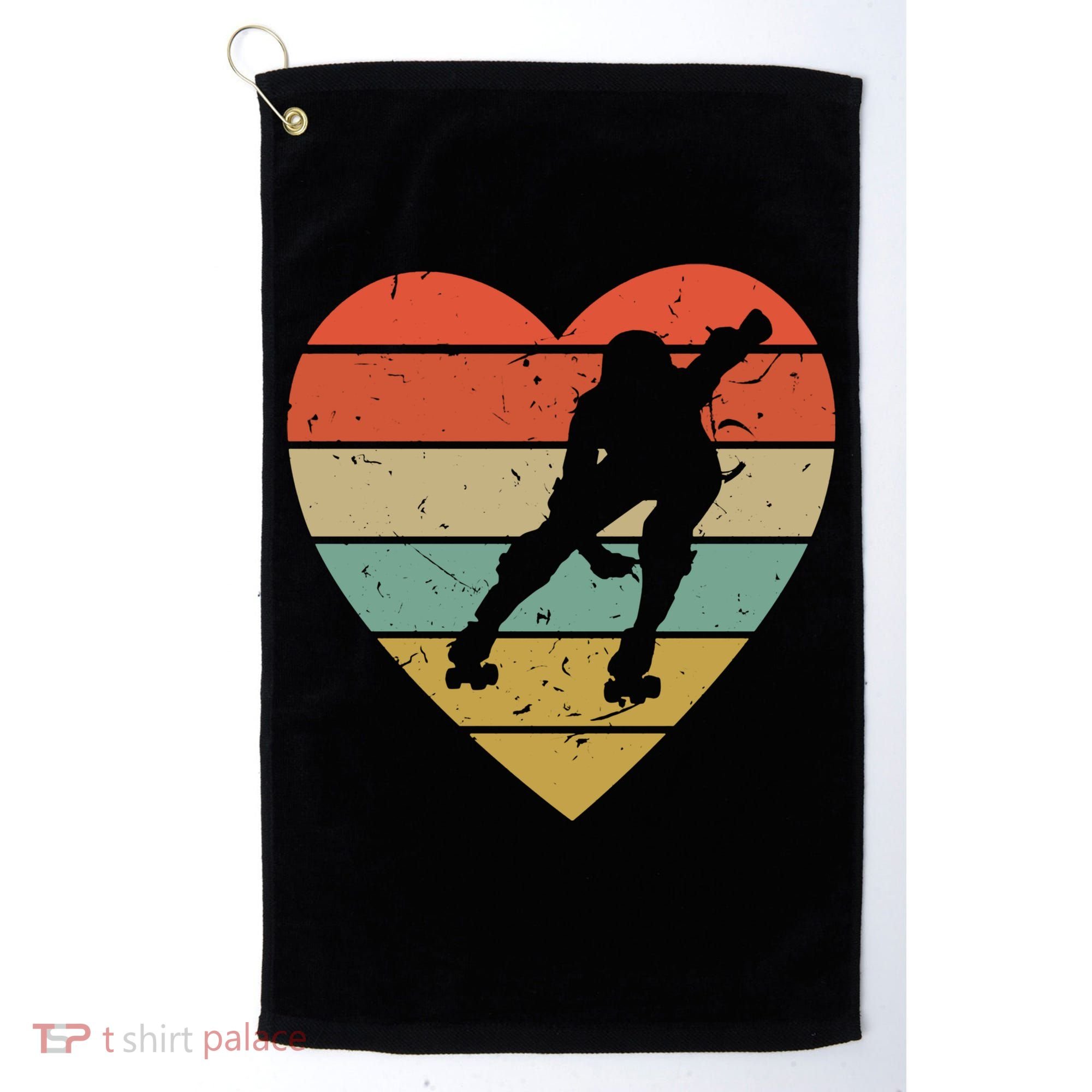 Roller Derby Heart Retro Skater Player Golf Towel