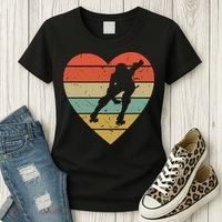 Roller Derby Heart Retro Skater Player Women's T-Shirt thumb 3