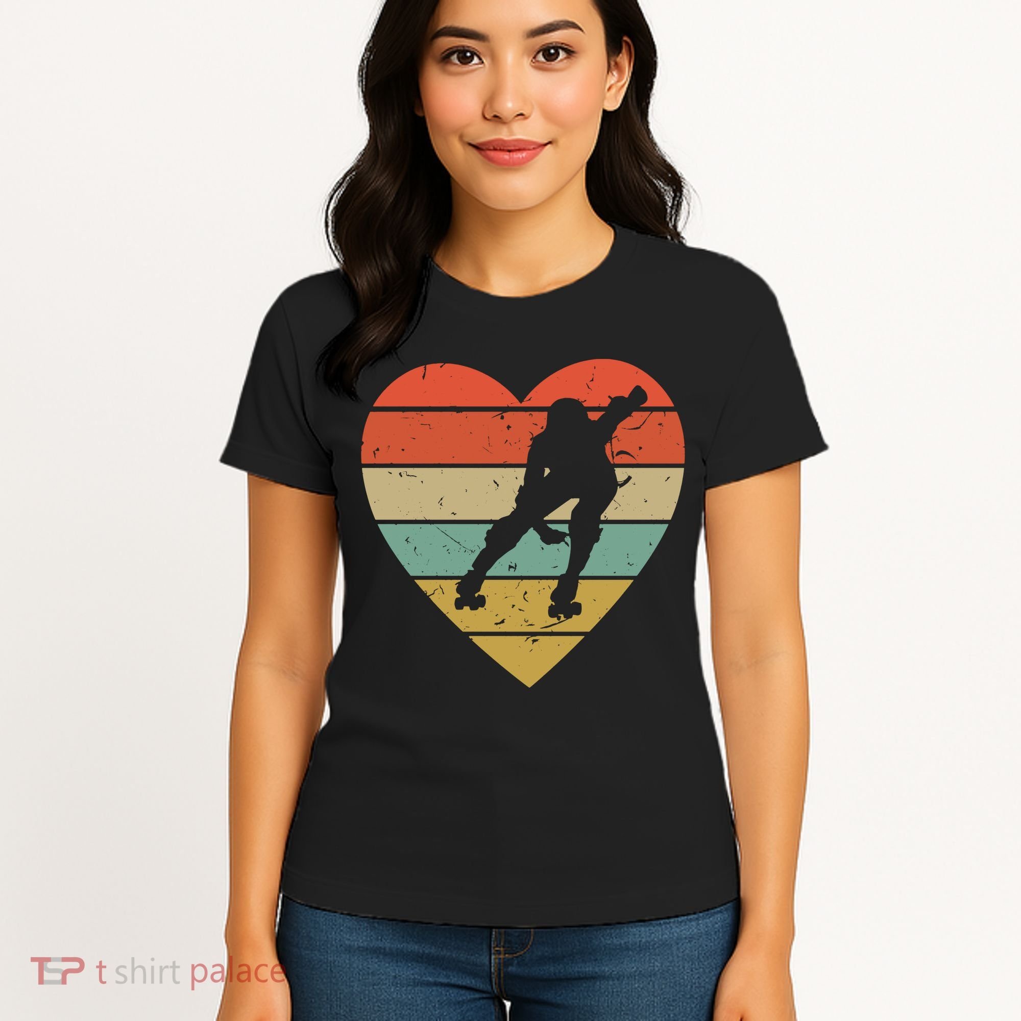 Roller Derby Heart Retro Skater Player Women's T-Shirt