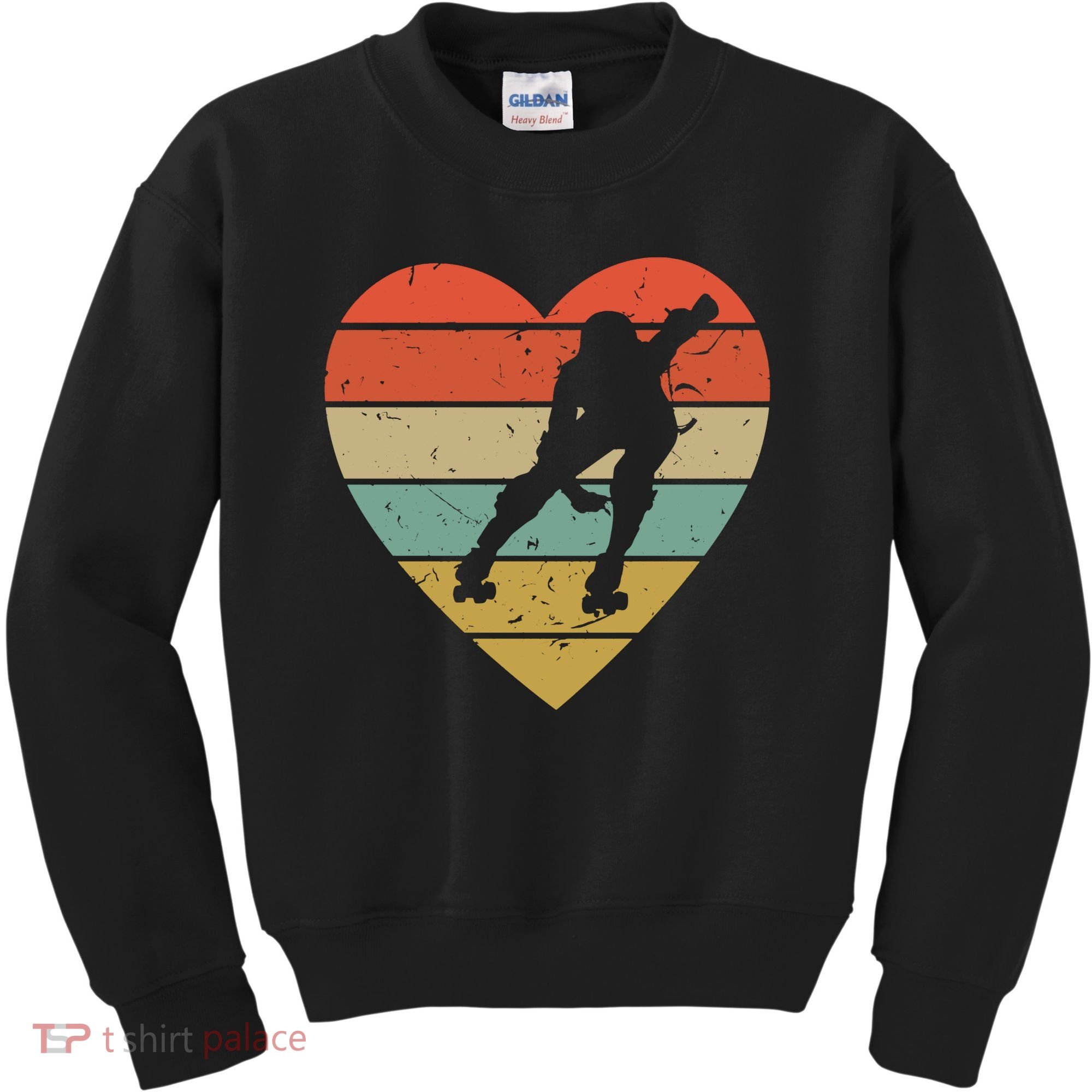 Roller Derby Heart Retro Skater Player Kids Sweatshirt