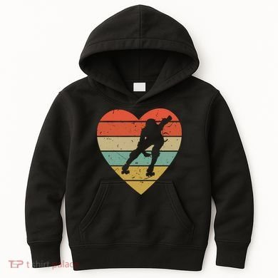 Roller Derby Heart Retro Skater Player Kids Hoodie