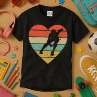 Roller Derby Heart Retro Skater Player Kids T-Shirt thumb 3