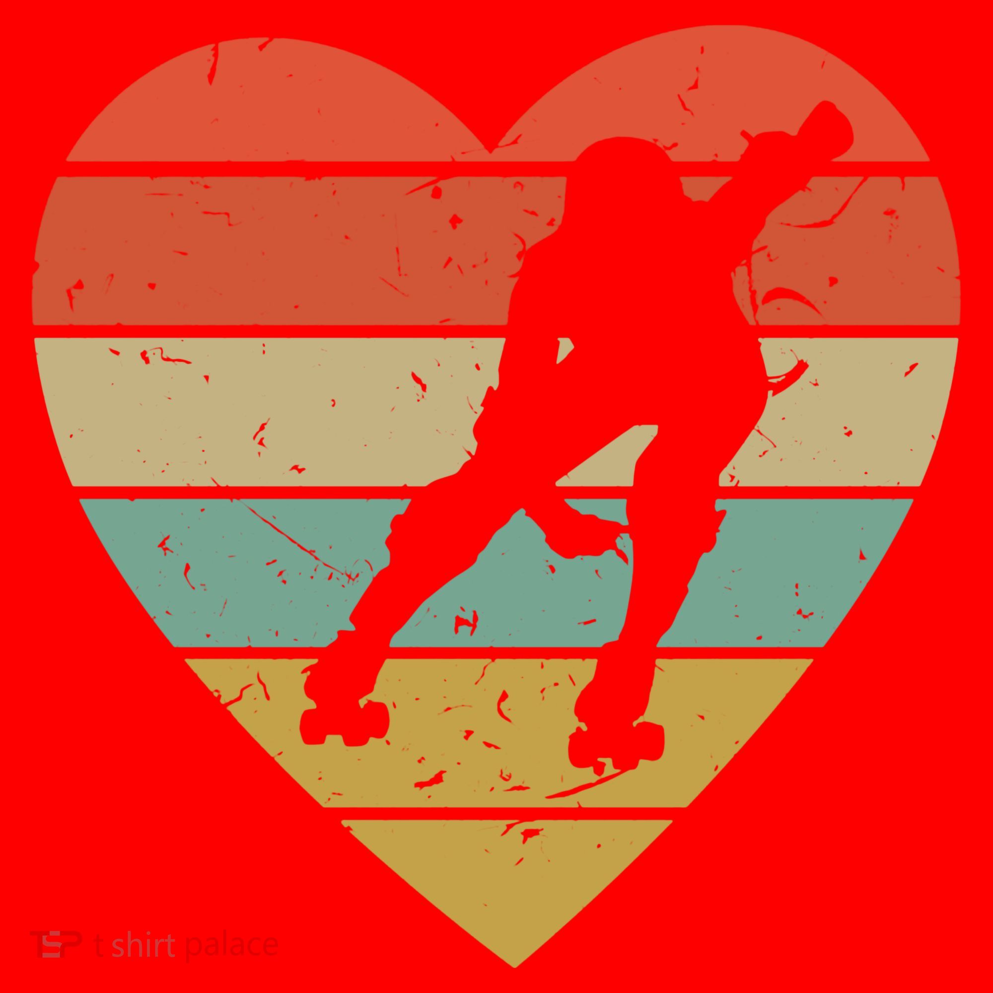 Roller Derby Heart Retro Skater Player Santa Hat