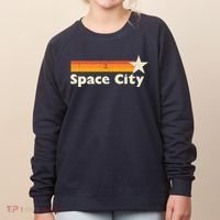 Retro Distressed Houston Baseball Space City Women's Sweatshirt thumb 0