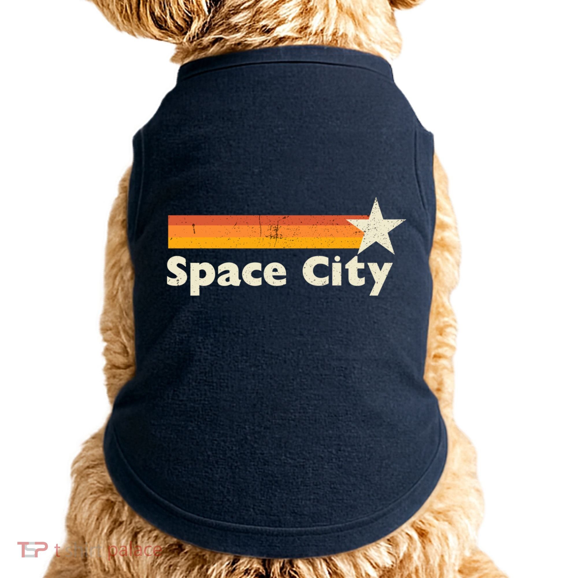 Retro Distressed Houston Baseball Space City Doggie Tank