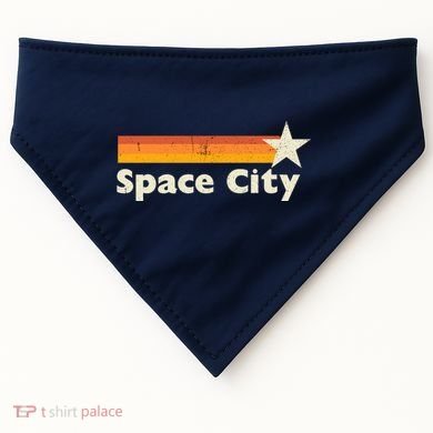 Retro Distressed Houston Baseball Space City USA-Made Doggie Bandana
