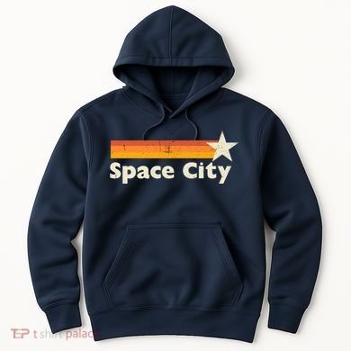 Retro Distressed Houston Baseball Space City Hoodie