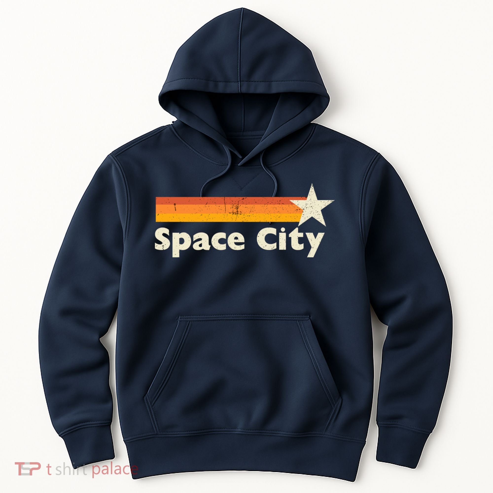 Retro Distressed Houston Baseball Space City Hoodie