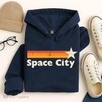 Retro Distressed Houston Baseball Space City Hoodie thumb 4