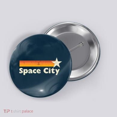 Retro Distressed Houston Baseball Space City Button