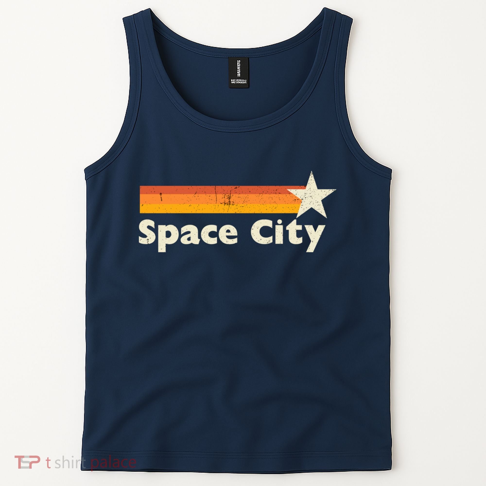 Retro Distressed Houston Baseball Space City Tank Top