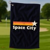 Retro Distressed Houston Baseball Space City Golf Towel thumb 1