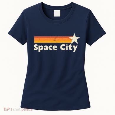 Retro Distressed Houston Baseball Space City Women's T-Shirt