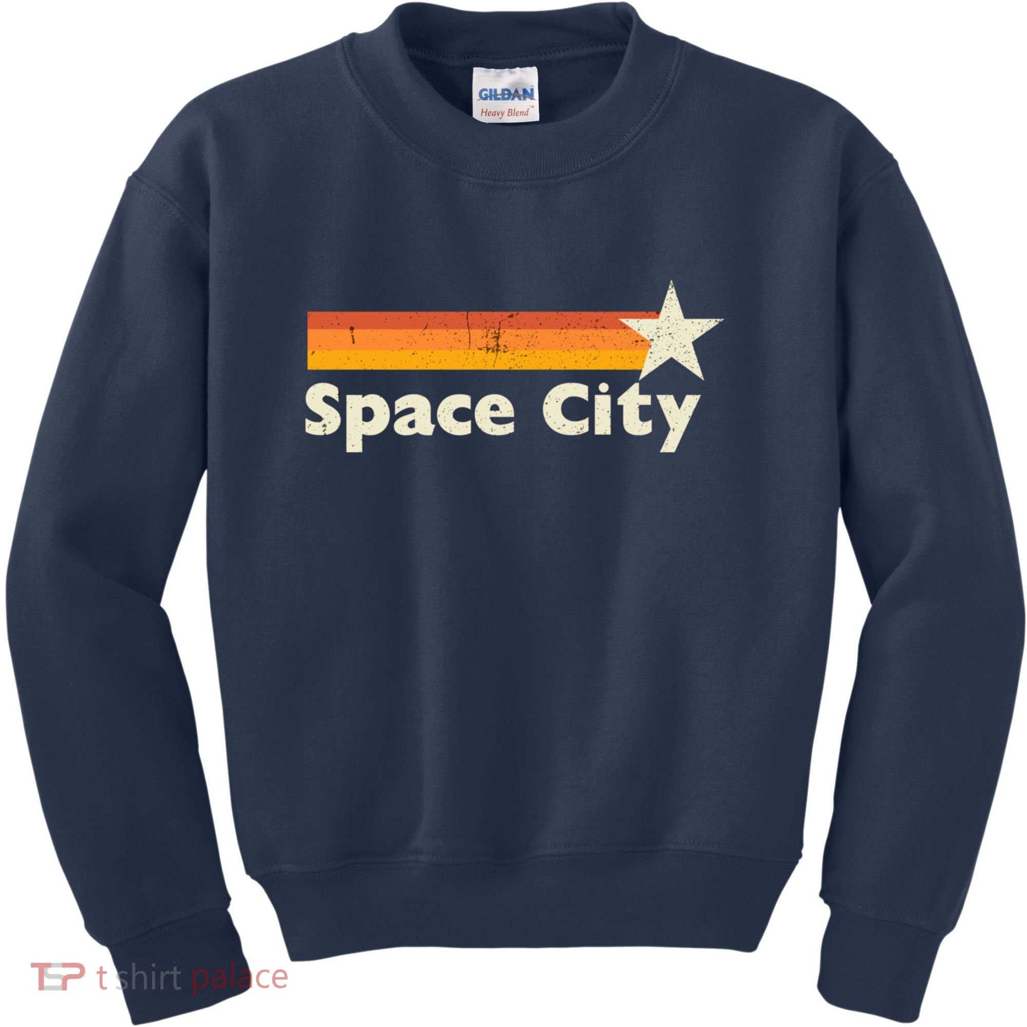 Retro Distressed Houston Baseball Space City Kids Sweatshirt