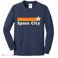 Retro Distressed Houston Baseball Space City Kids Long Sleeve Shirt thumb 0
