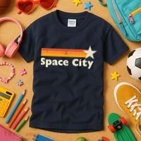 Retro Distressed Houston Baseball Space City Kids T-Shirt thumb 3