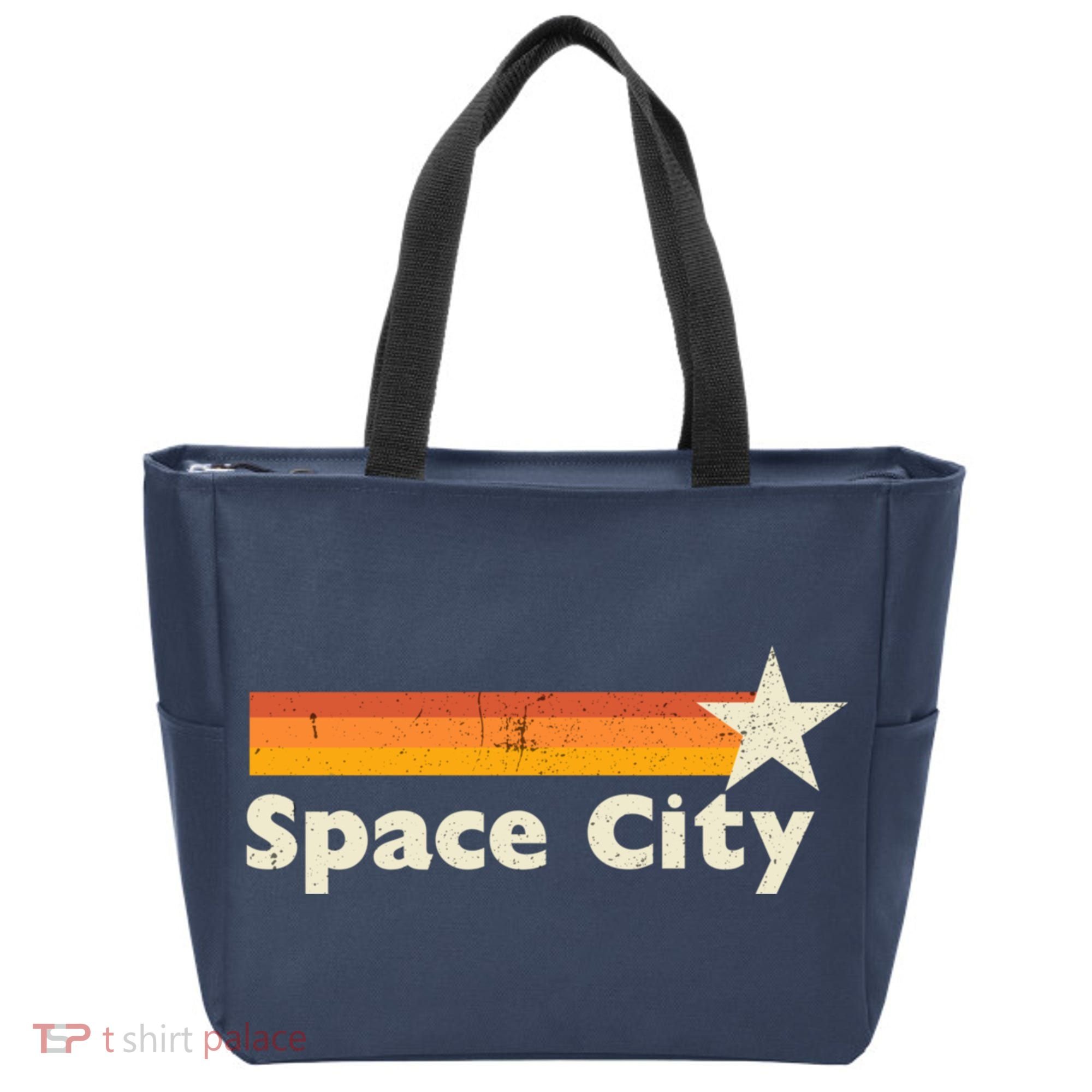 Retro Distressed Houston Baseball Space City Tote Bag