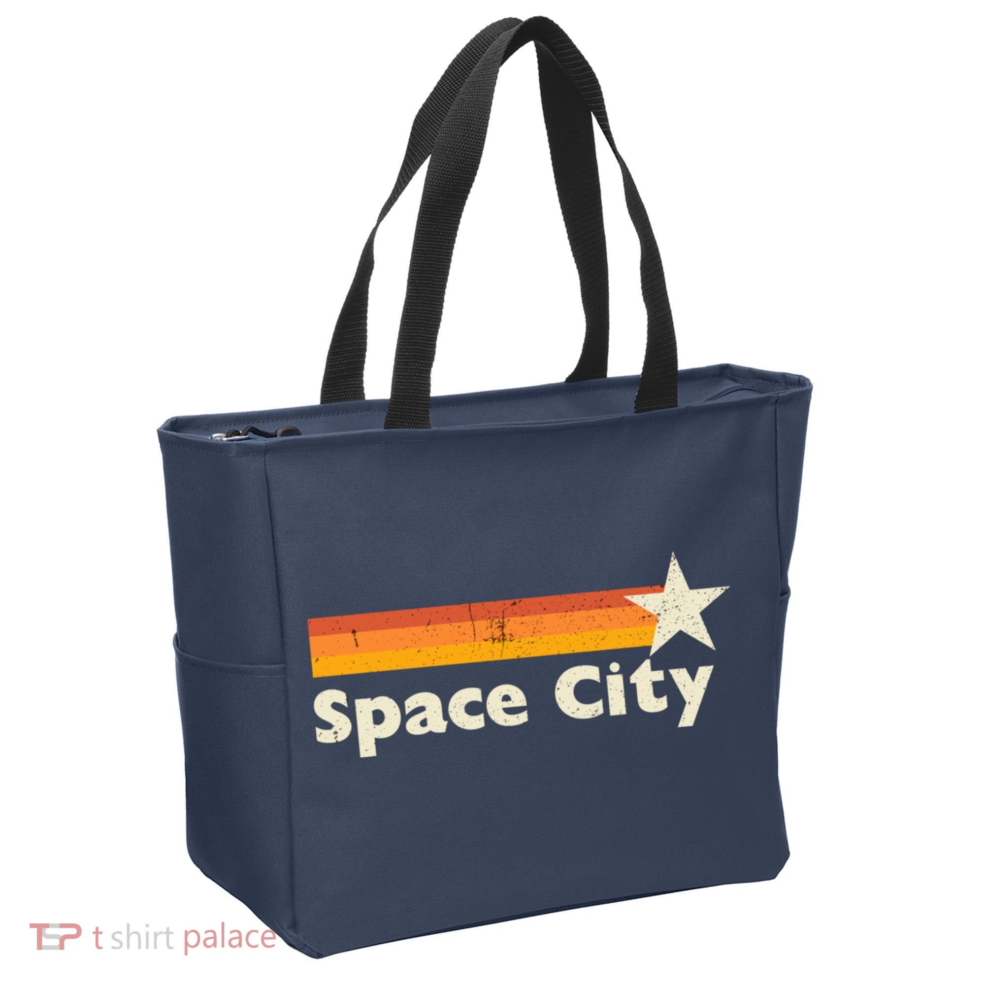 Retro Distressed Houston Baseball Space City Tote Bag