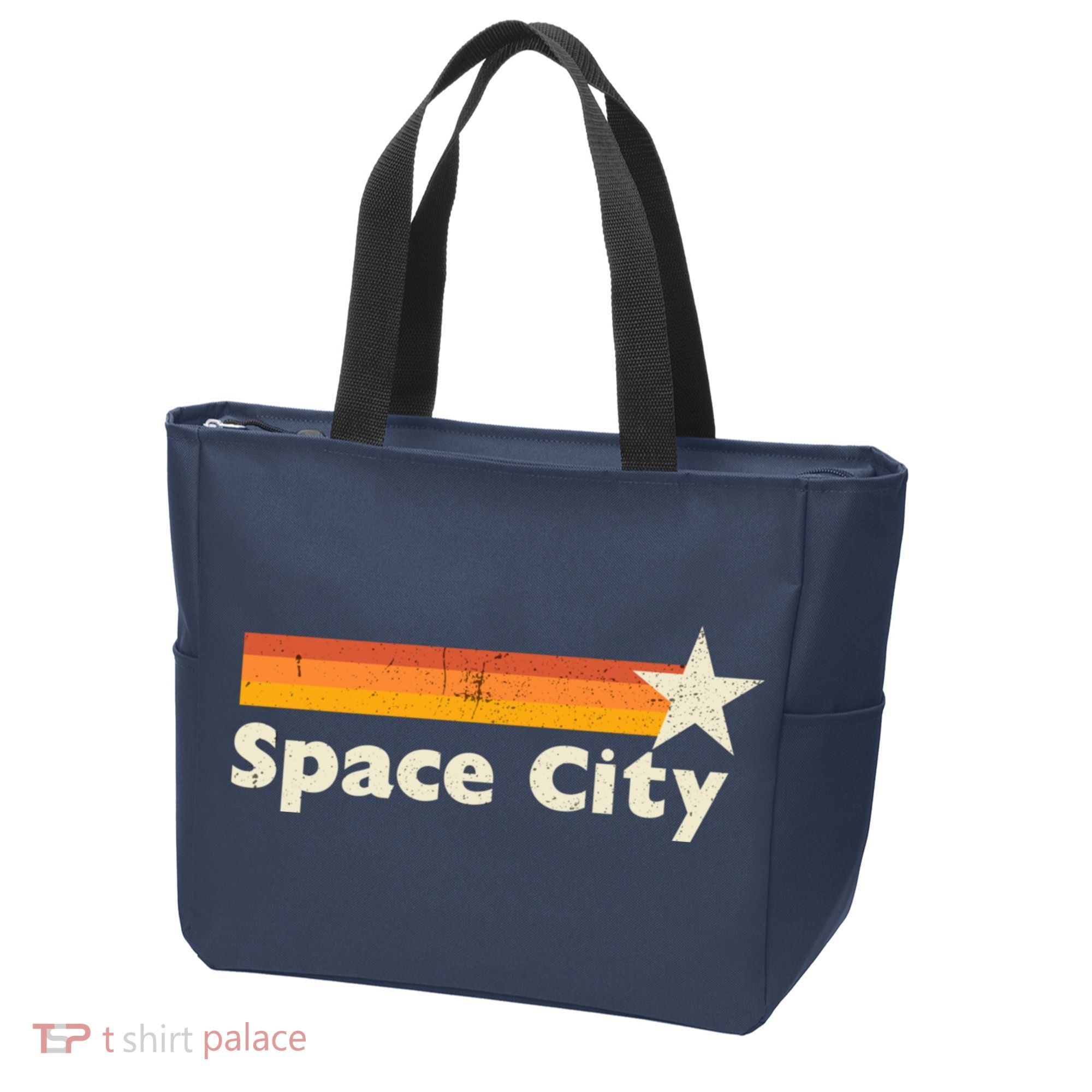 Retro Distressed Houston Baseball Space City Tote Bag