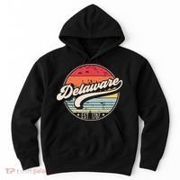 Retro Delaware Home State De Cool 70s Style Sunset Hoodie thumb 0