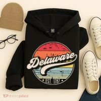 Retro Delaware Home State De Cool 70s Style Sunset Hoodie thumb 4