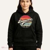 Retro Delaware Home State De Cool 70s Style Sunset Hoodie thumb 5